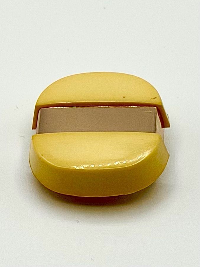 Buttons (set), yellow plastic with gold-tone metal rim - Image 3