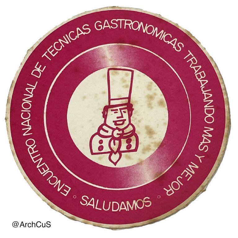 Commemorative coaster, "Encuentro Nacional de Técnicas Gastronómicas"