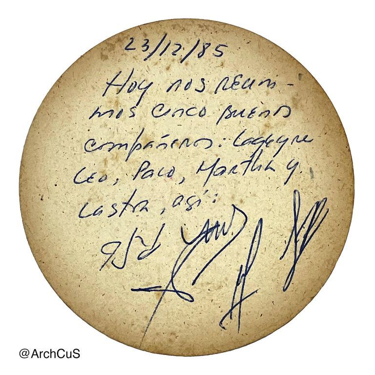 Beer coaster with manuscript annotation by Cuban technicians, Czechoslovakia - Image 2