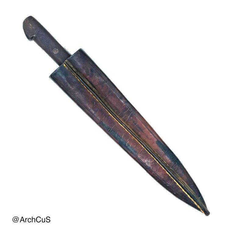 Utility Knife and Tooled-Leather Sheath - Image 2