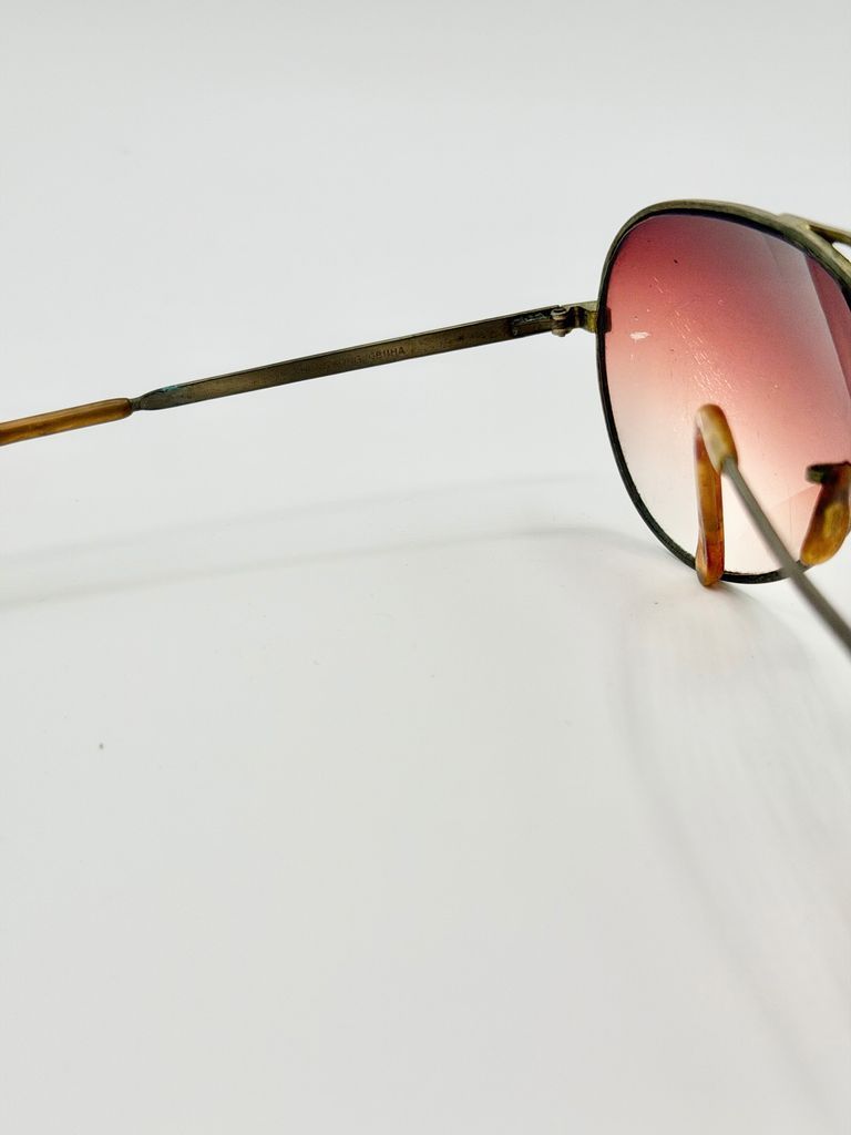 Aviator sunglasses, metal frame — Hong Kong manufacture, Cyrillic (Soviet-market) branding - Image 2