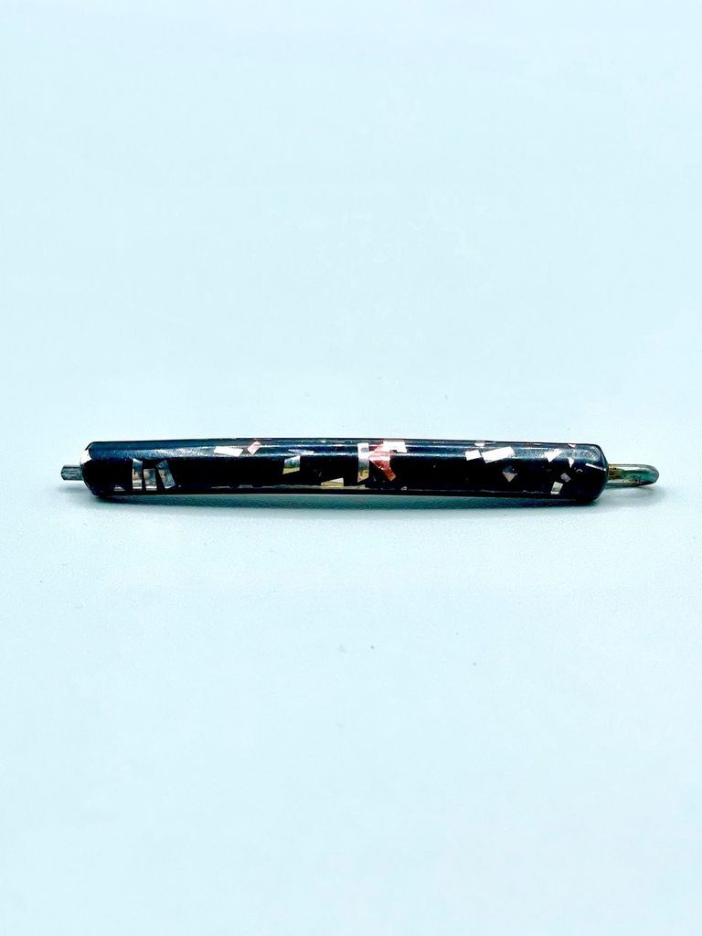 Confetti-lucite bobby pin, dark ground