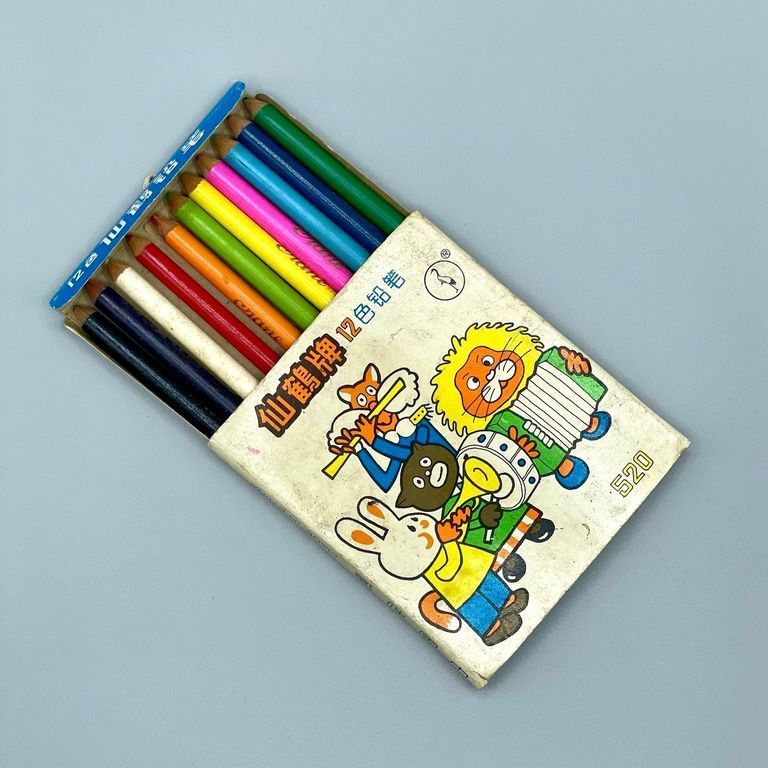 Boxed set of "Crane" (仙鶴牌) coloured pencils, 12-color, model 520 - Image 3