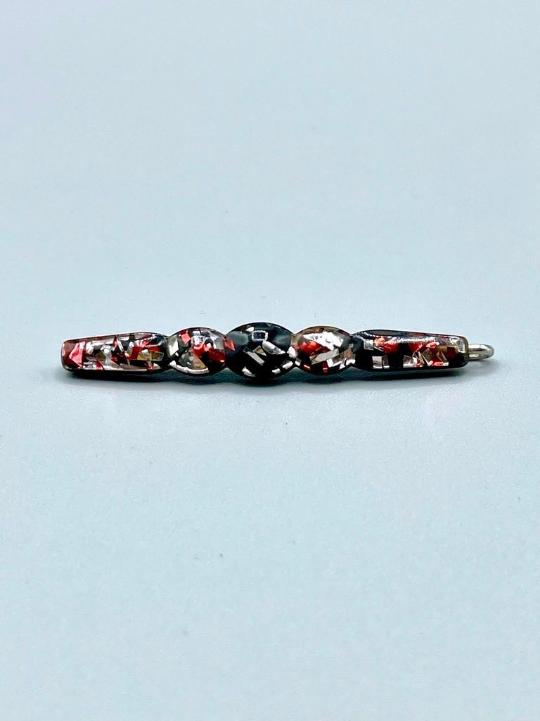 Confetti-lucite hair clip (black)