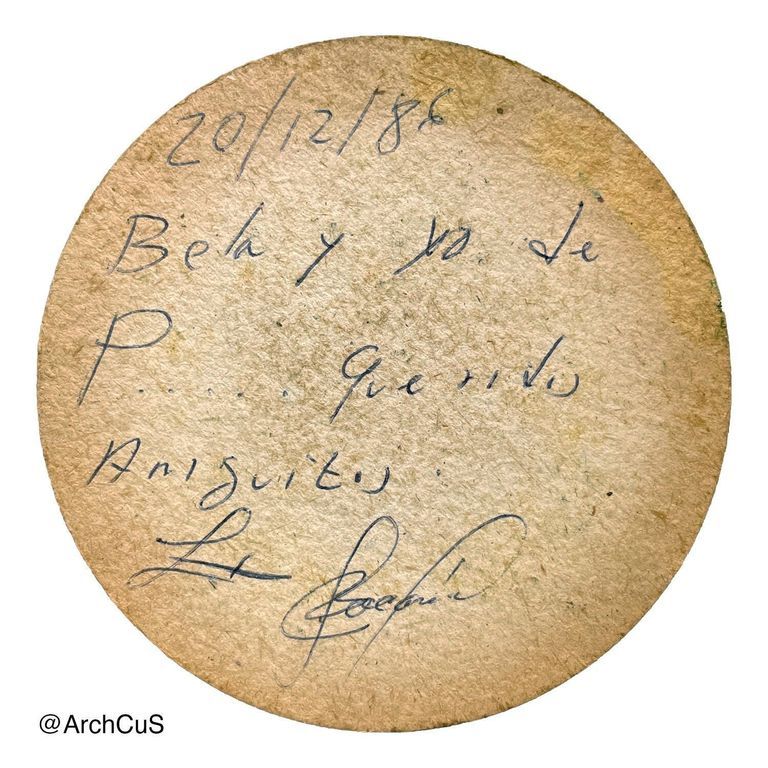 Beer Coaster, "U sv. Tomáše" (Prague), with Manuscript Spanish Inscriptions - Image 2