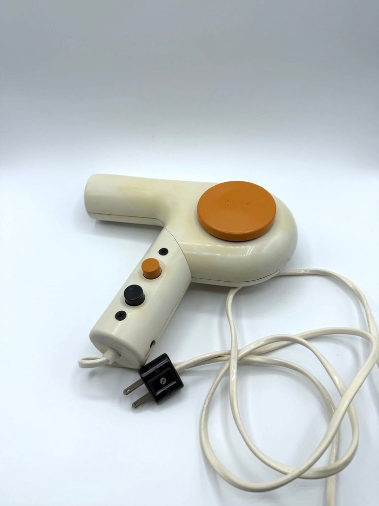 "Diana" handheld (pistol-grip) electric hair dryer – cream with orange accents - Image 2
