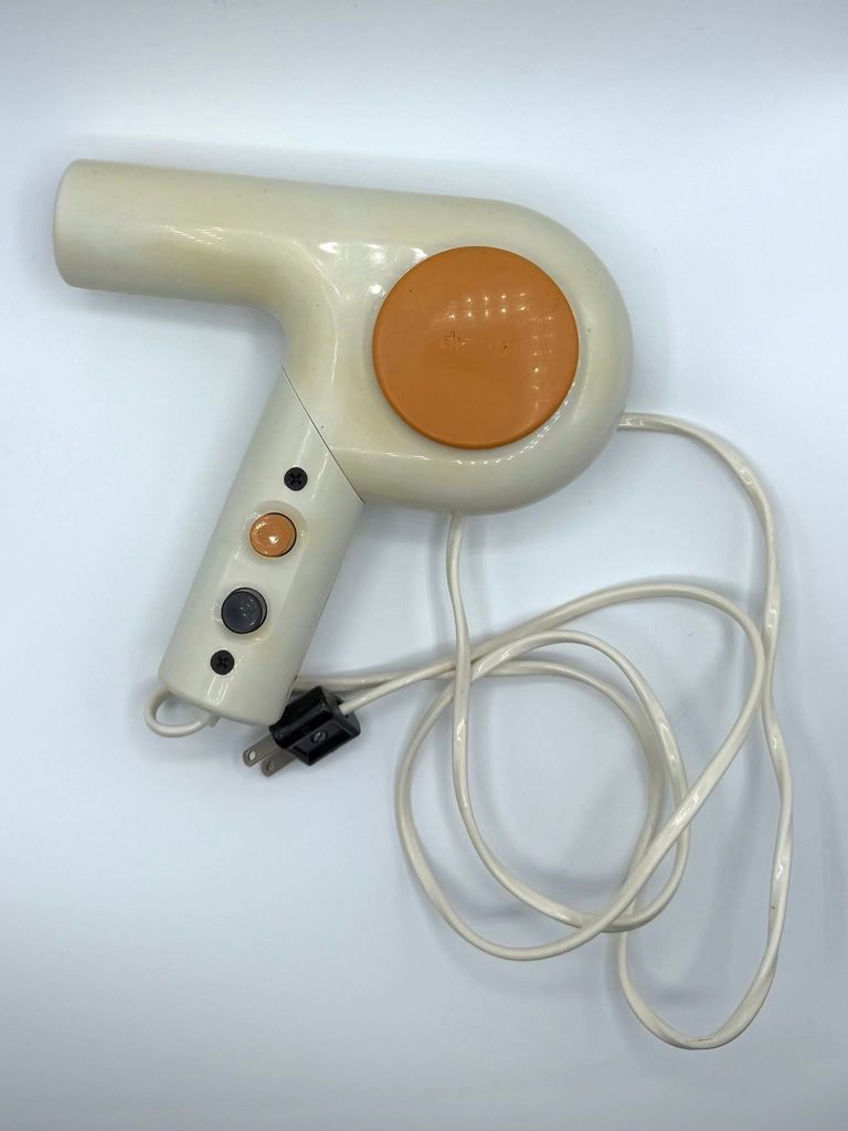"Diana" handheld (pistol-grip) electric hair dryer – cream with orange accents - Image 3