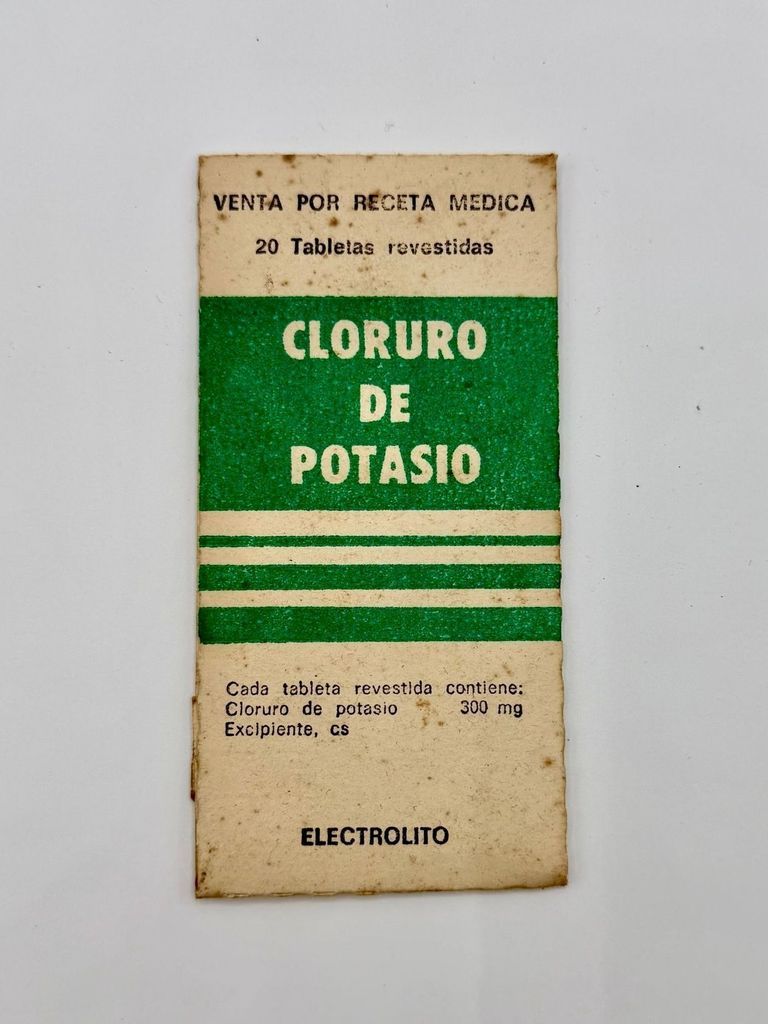 Packaging of potassium chloride "Electrolito" tablets