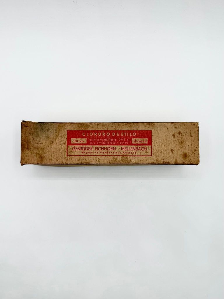 Ethyl chloride anesthetic spray bottle with box