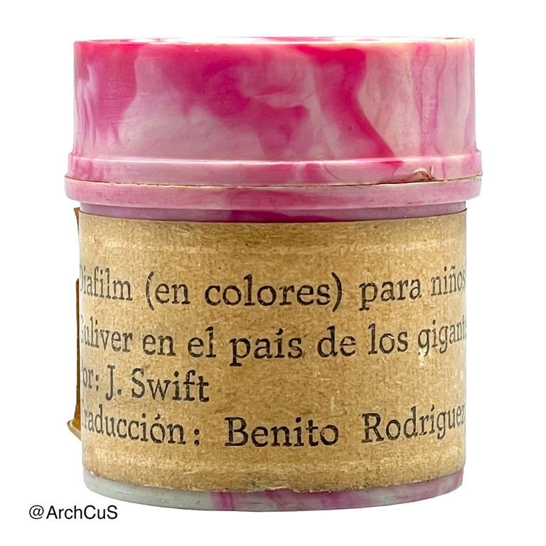 Color filmstrip ("diafilm"), titled "Gulliver en el país de los gigantes"