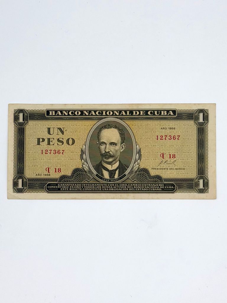 Banknote, 1 Peso, Banco Nacional de Cuba, 1968