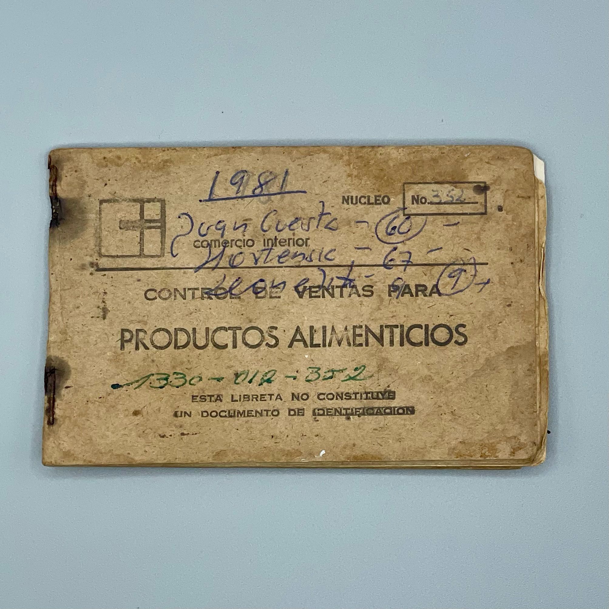          Ration booklet for foodstuff
   