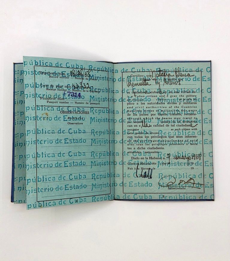 Cuban passport of Natalia "Naty" Revuelta Clews — Pasaporte Nº 7314 - Image 4