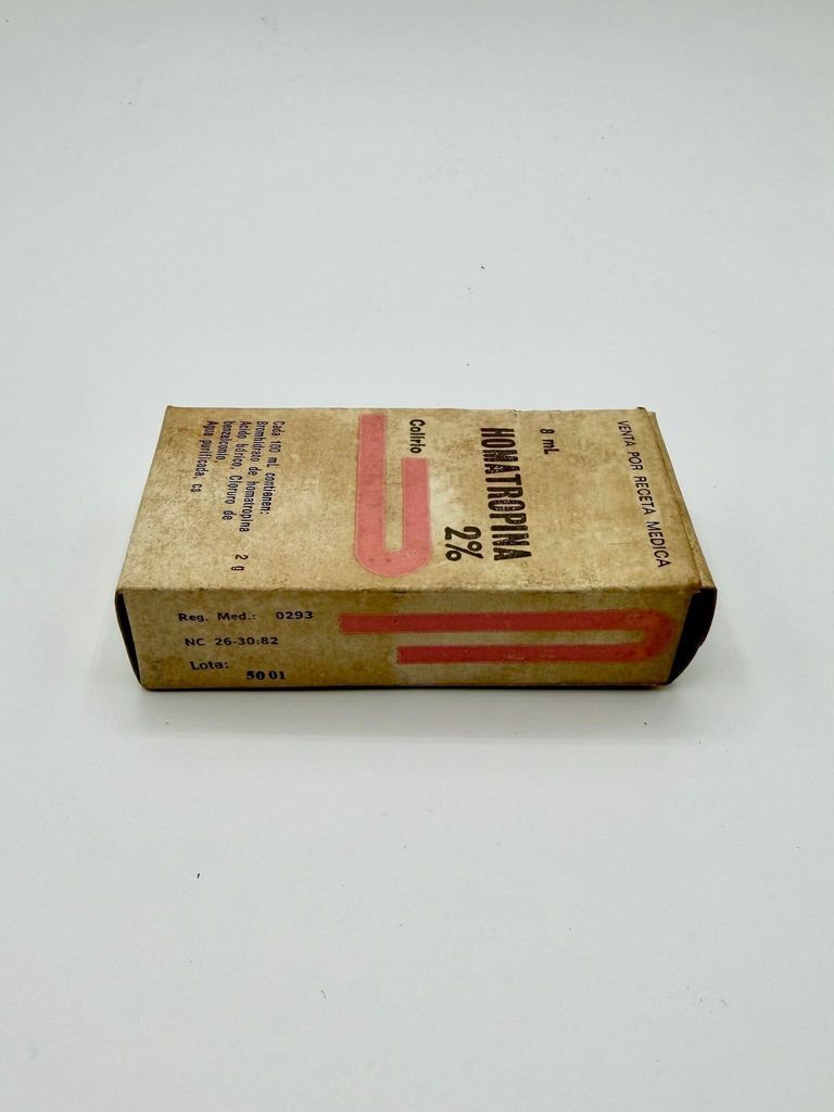 Homatropina 2% eye drops (colirio), boxed bottle with dropper - Image 3