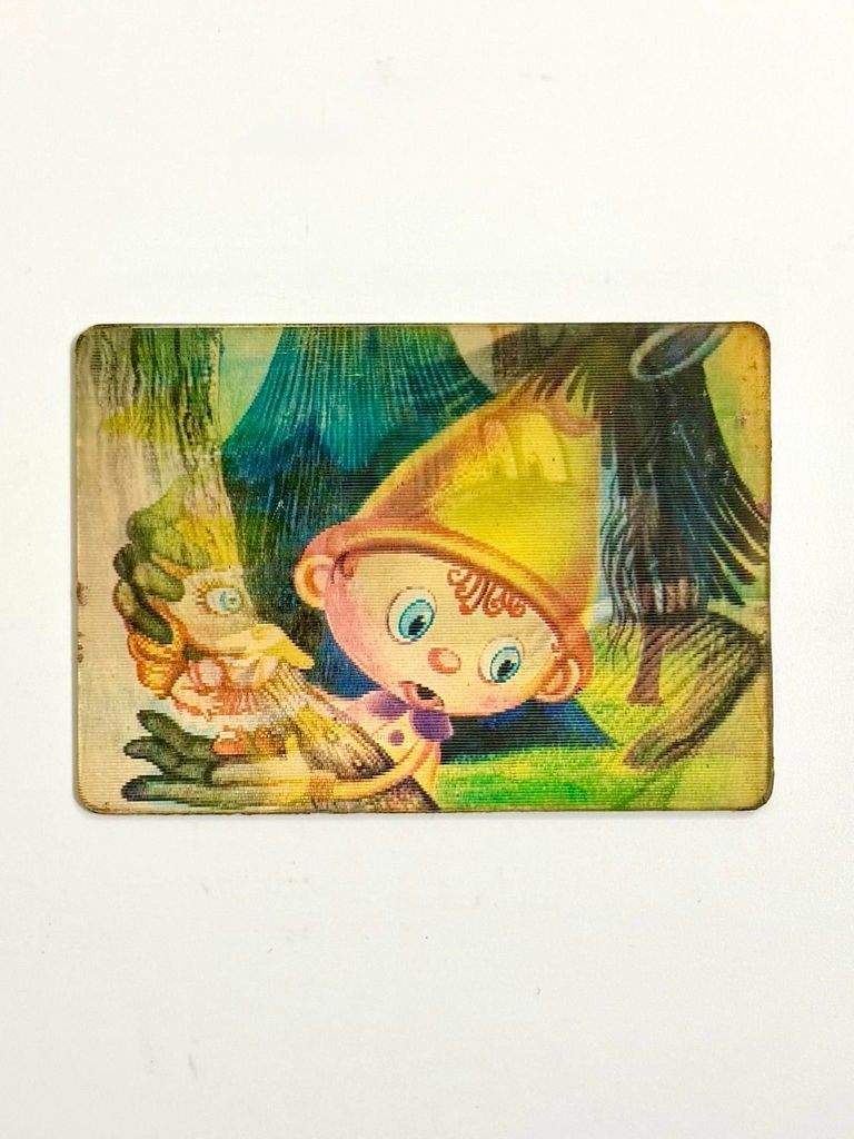 Lenticular ("stereo-vario") pocket calendar, 1985 — Soviet export for the Cuban (Spanish-language) market