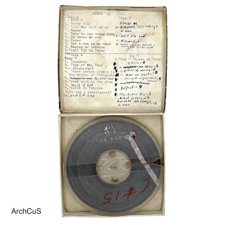 Home-recorded reel-to-reel tape, "Cinta 15" (Boney M. compilation), in Sony box - Image 3