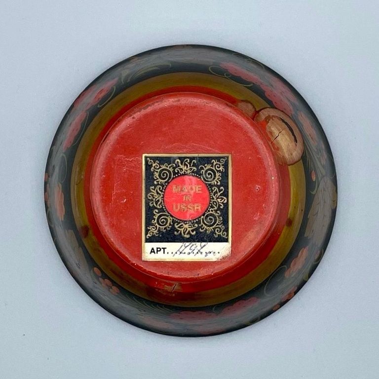 Khokhloma lidded bowl (sugar bowl), Soviet export ware - Image 3