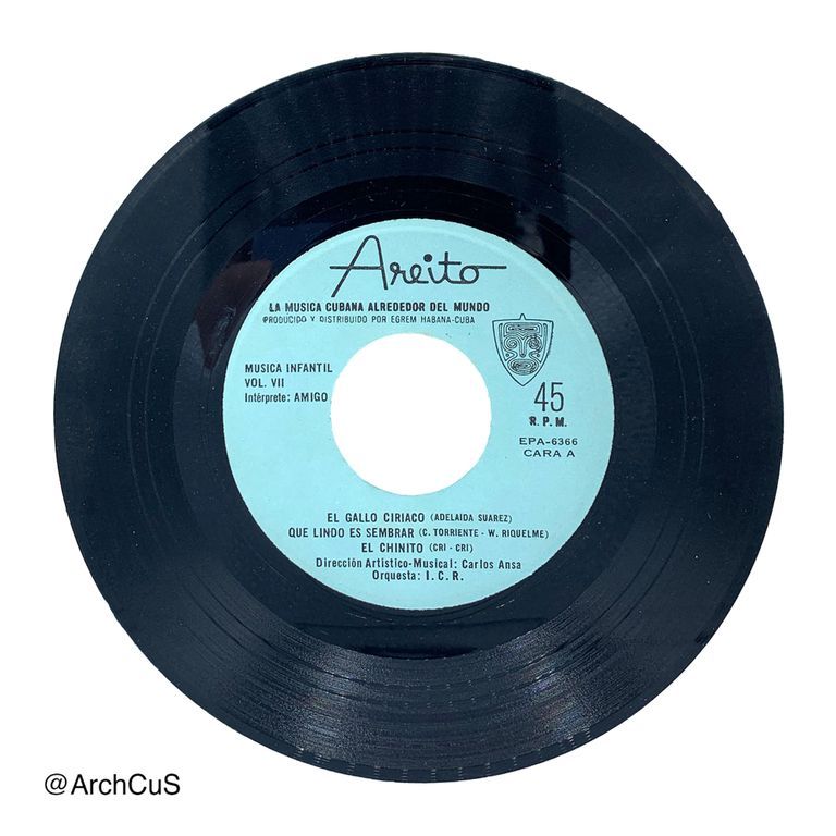 EP record "Música Infantil," Vol. VII (Areíto/EGREM 7″ 45 rpm EP, EPA-6366) - Image 3