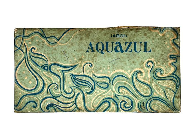 "Aquazul" soap box (empty)