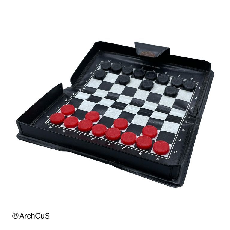 "Magnetic Standing Chess & Checker Set" — Folding Travel Game in Vinyl Case - Image 4
