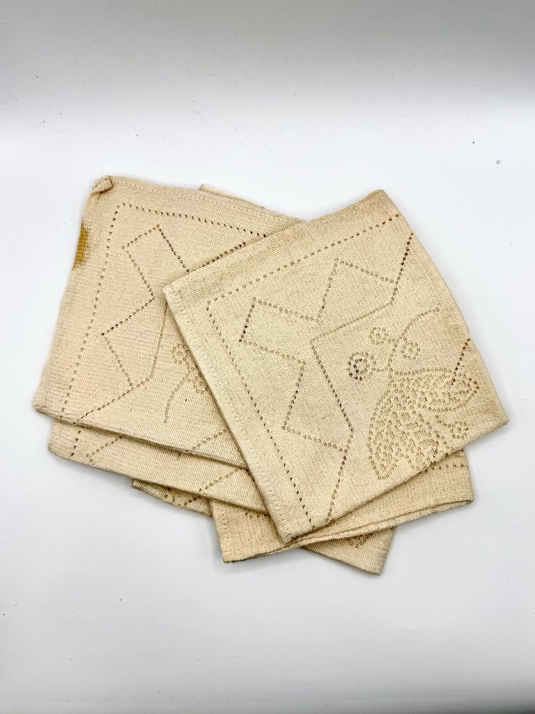 Set of Six Cotton Openwork Napkins