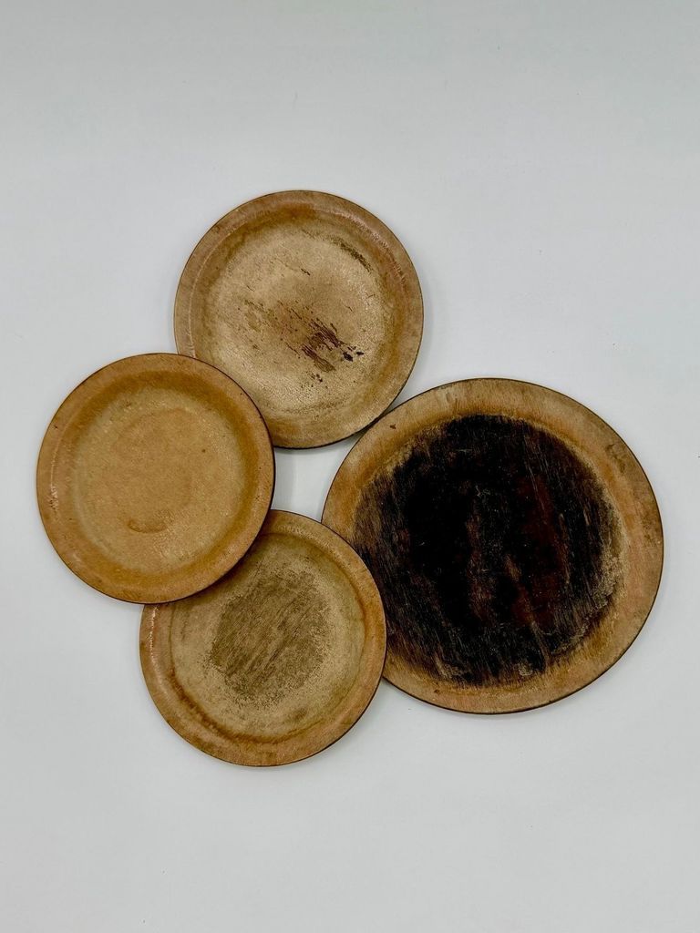 "SIlva" drink coaster, turned-wood — set of four - Image 3
