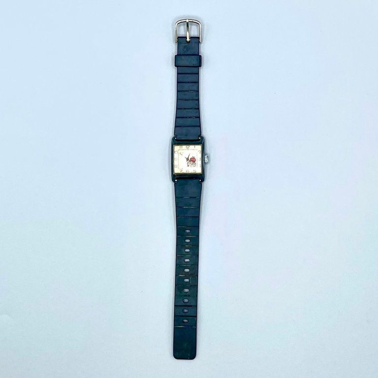 "Slava" children's wristwatch, square case, hedgehog-and-apple dial