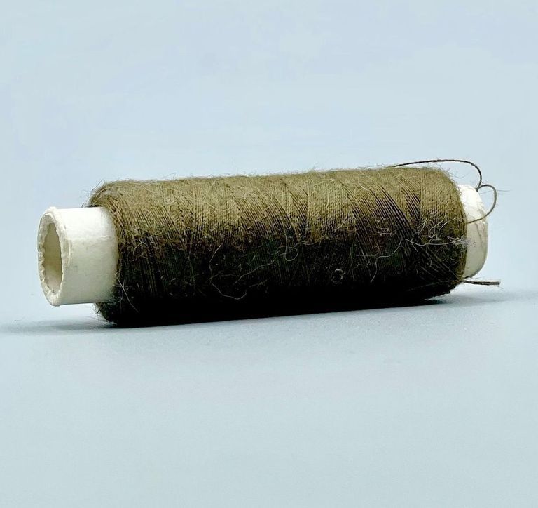 Spool of sewing thread, brown