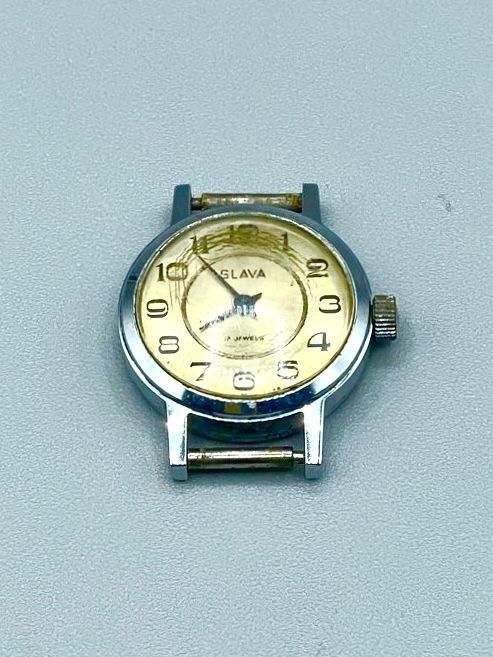 "Slava" (Слава) wristwatch head, 7 jewels — no strap - Image 4