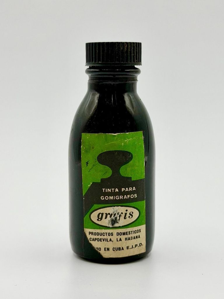 Bottle of "Graffis" rubber-stamp ink