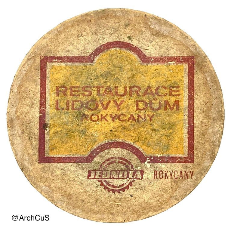 Beer Coaster — Restaurace Lidový dům, Rokycany (Jednota Consumer Cooperative)