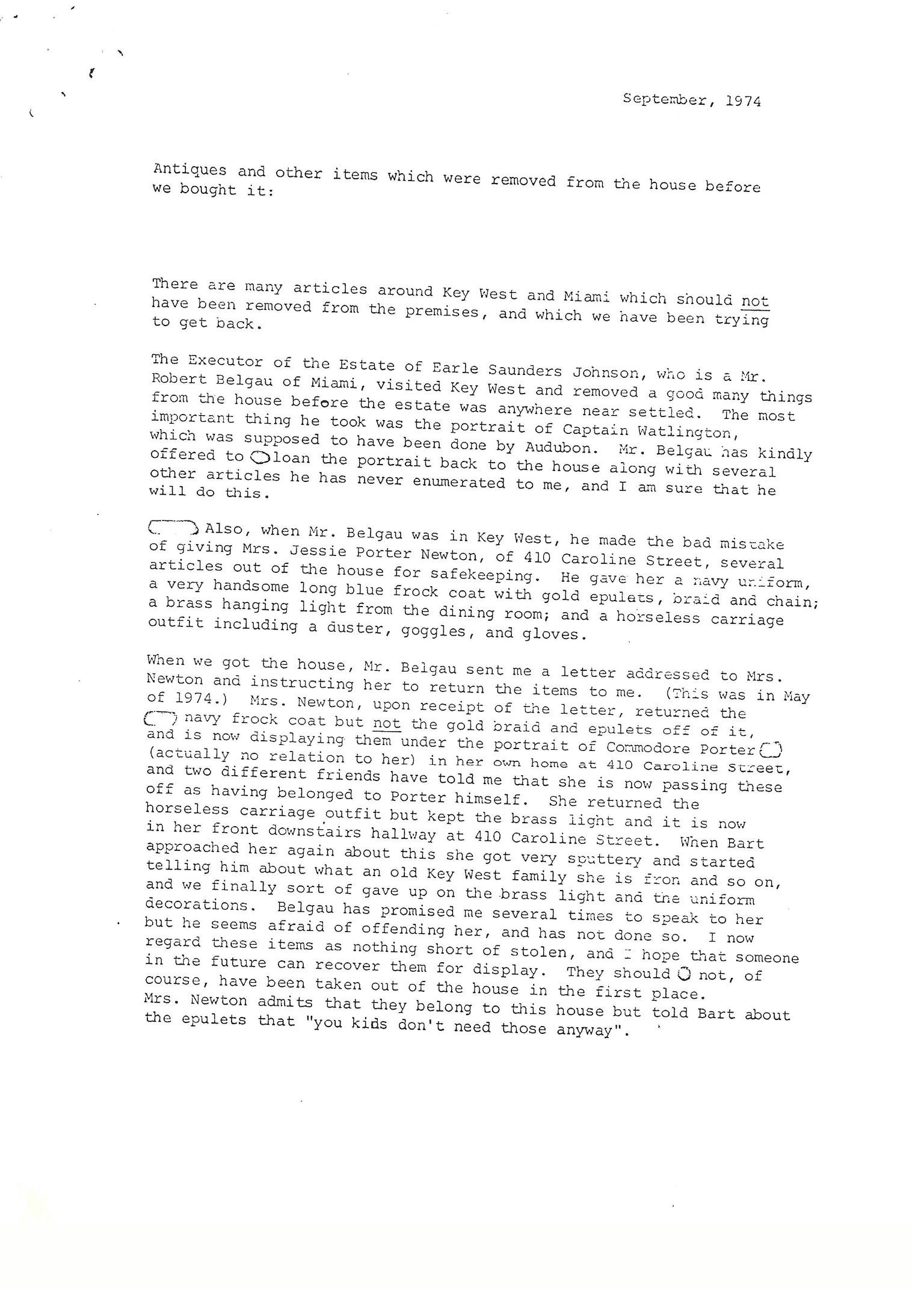 Research - House Furniture/Artifacts