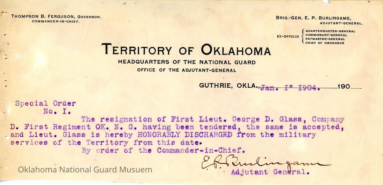 Special Orders OK National Guard