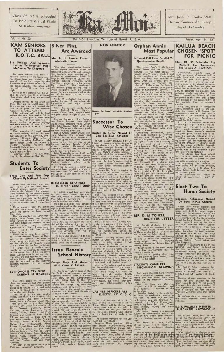 Mr. D. Mitchell receives letter picture number 1