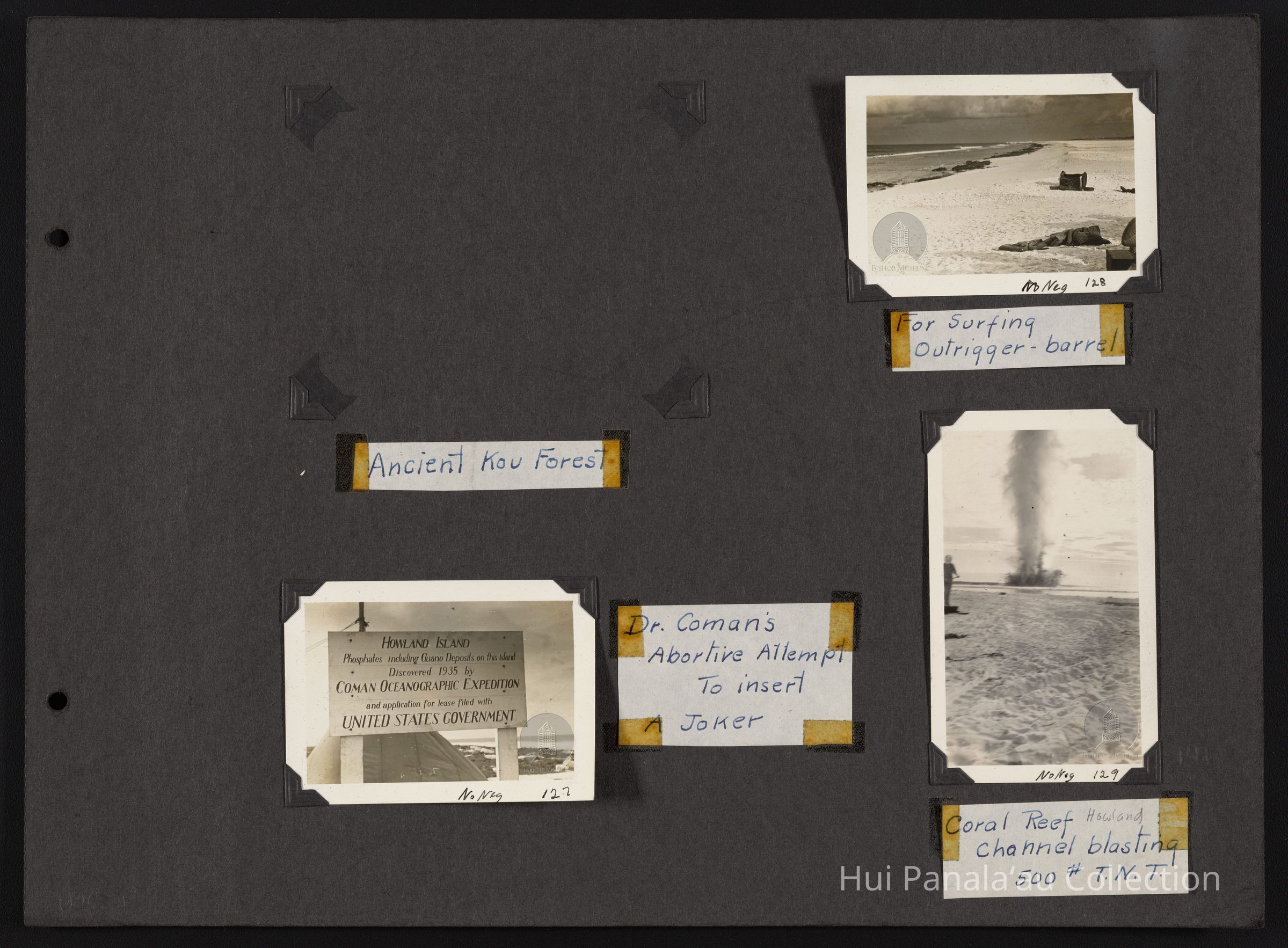 For Surfing Outrigger-barrel....Ancient Kou Forest...Dr. Comanʻs Abortive Attempt to insert Joker...Coral Reef Channel blasting 500# TNT