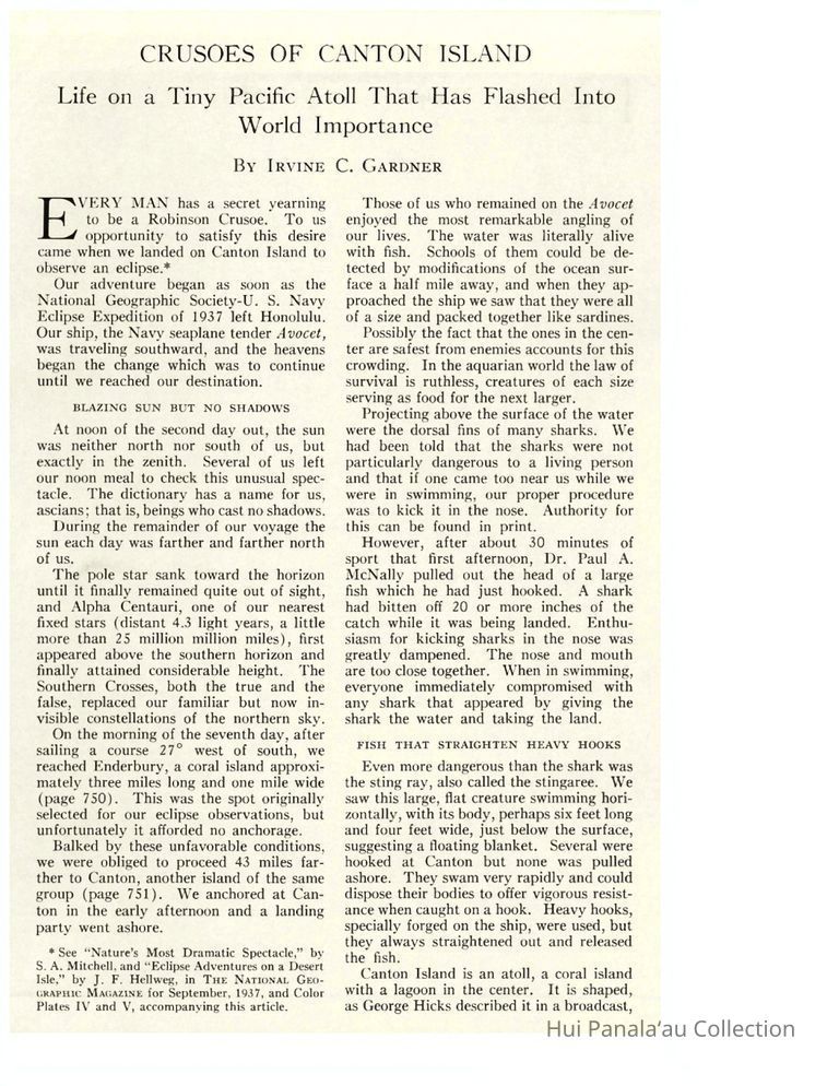 Crusoes of Canton Island picture number 1