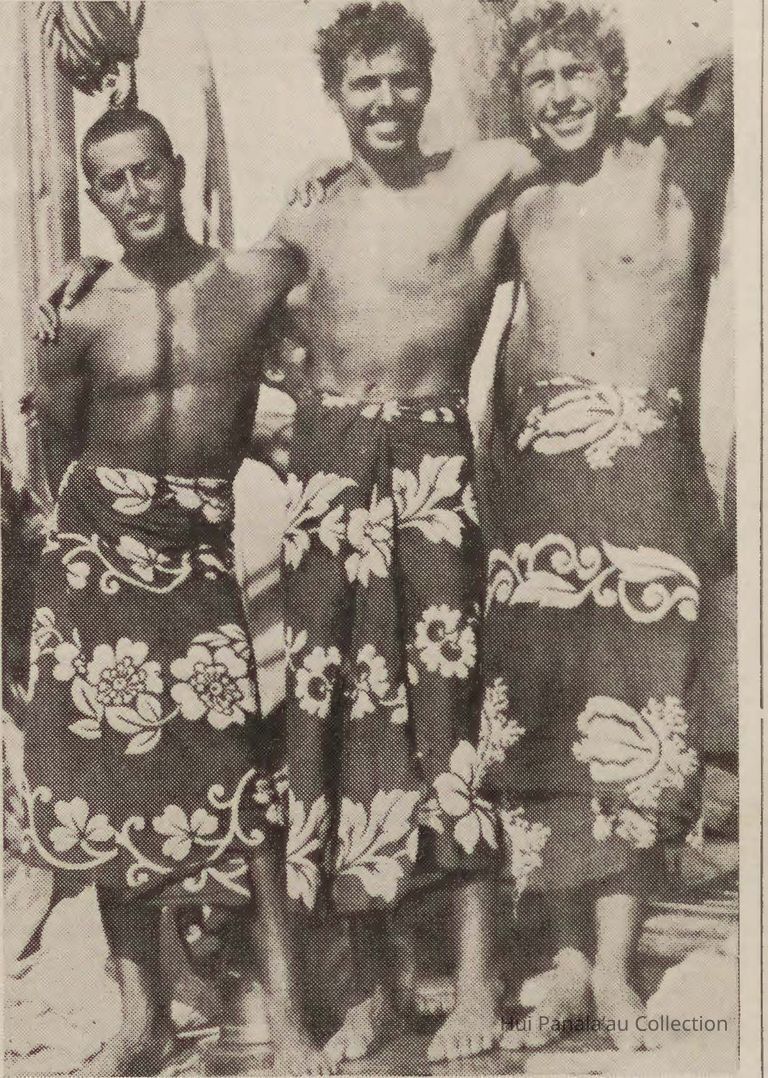 Back from the South Seas; Left to right-Louis Suares, Elmer Williamson, Arthur Harris
