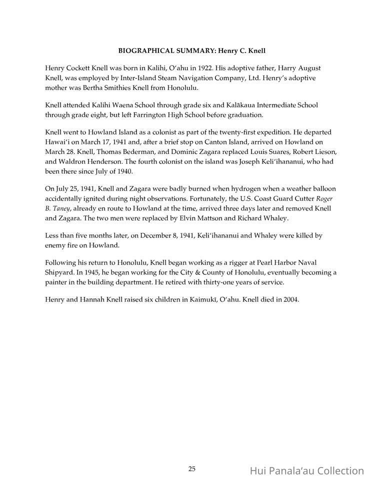 Interview with Henry Knell for the Panalaau Oral History Project picture number 1