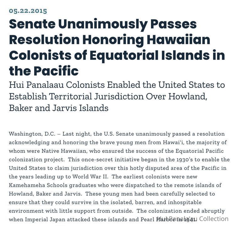 Senate Unanimously Passes Resolution Honoring Hawaiian Colonists of Equatorial Islands in the Pacific picture number 1