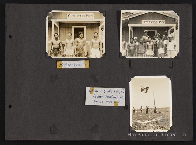 Residents 1937....Jimmie (with Flags) Leader Howland Is. groups 1935-6-7