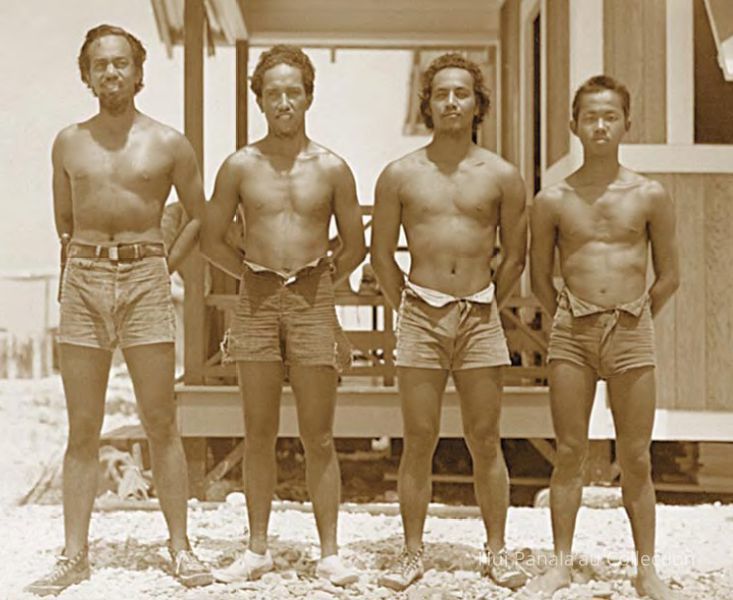 Left to right, Solomon Kalama, Charles Ahia, Jacob Haili, and Harold Chin Lum