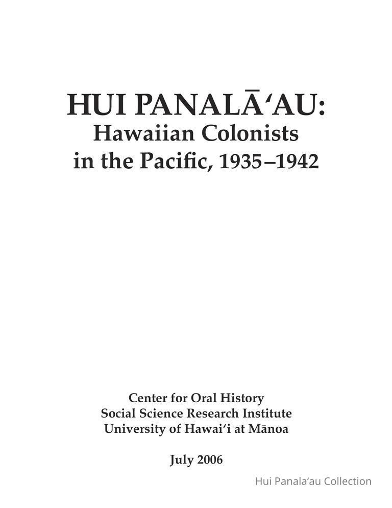 Hui Panalāʻau: Hawaiian Colonists in the Pacific, 1935-1942 picture number 1