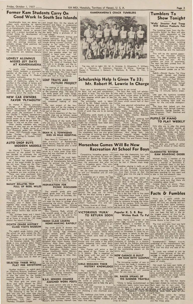 Former Kam students carry on good work in South Sea islands picture number 1