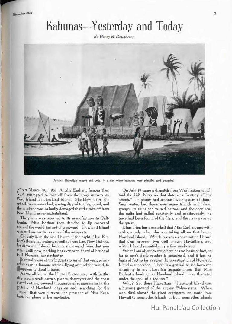 Kahunas, yesterday and today; Magazine article published in the November 1940 issue of the Paradise of the Pacific.