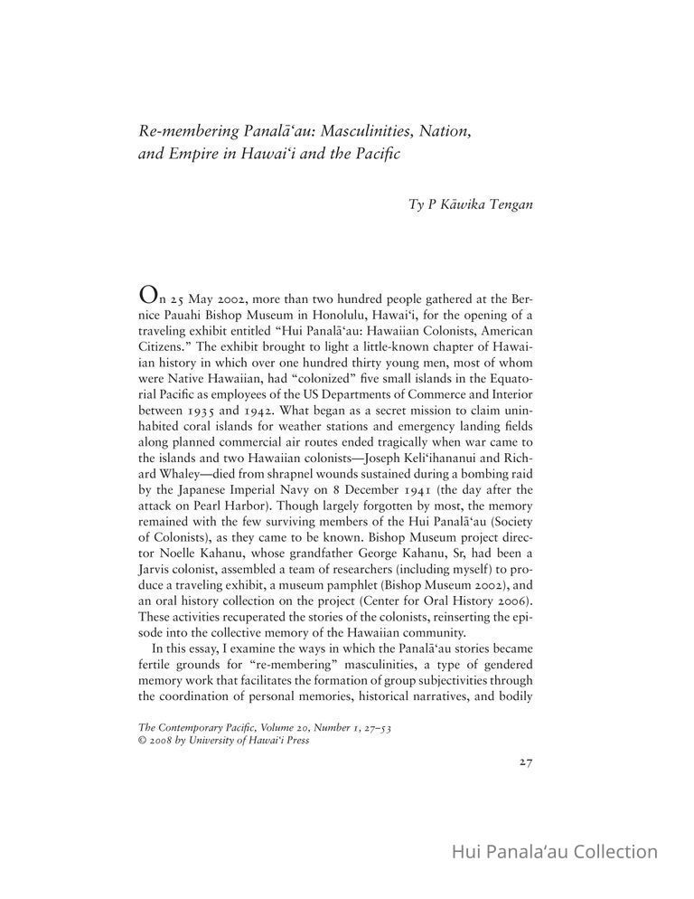 Re-membering Panalāʻau: Masculinities, Nation, and Empire in Hawaiʻi and the Pacific picture number 1