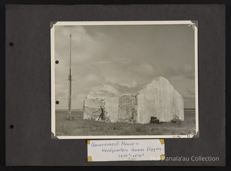 Image of a structure on Baker Island with caption, 