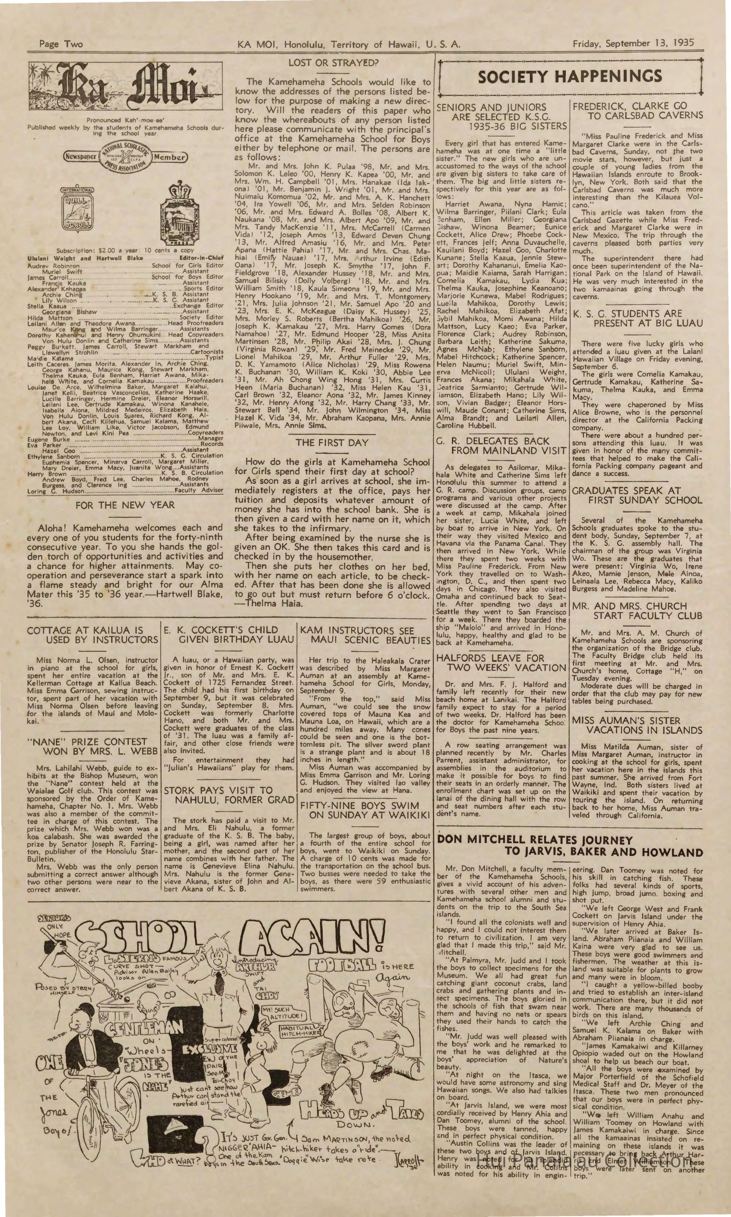 Don Mitchell relates journey to Jarvis, Baker and Howland: Additional colonists related to this DO: Opiopio, Killarney; Anahu, William; Toomey, William T.; Harris, Arthur; Williamson, Elmer.