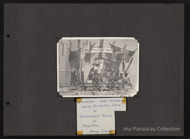 W. T. Miller Dept. Commerce Laying Foundation Stone of Government House at Meyerton, Baker Island
