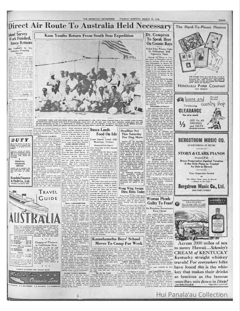 Direct Air Route To Australia Held Necessary Kam Youths Return From South Seas Expedition picture number 1