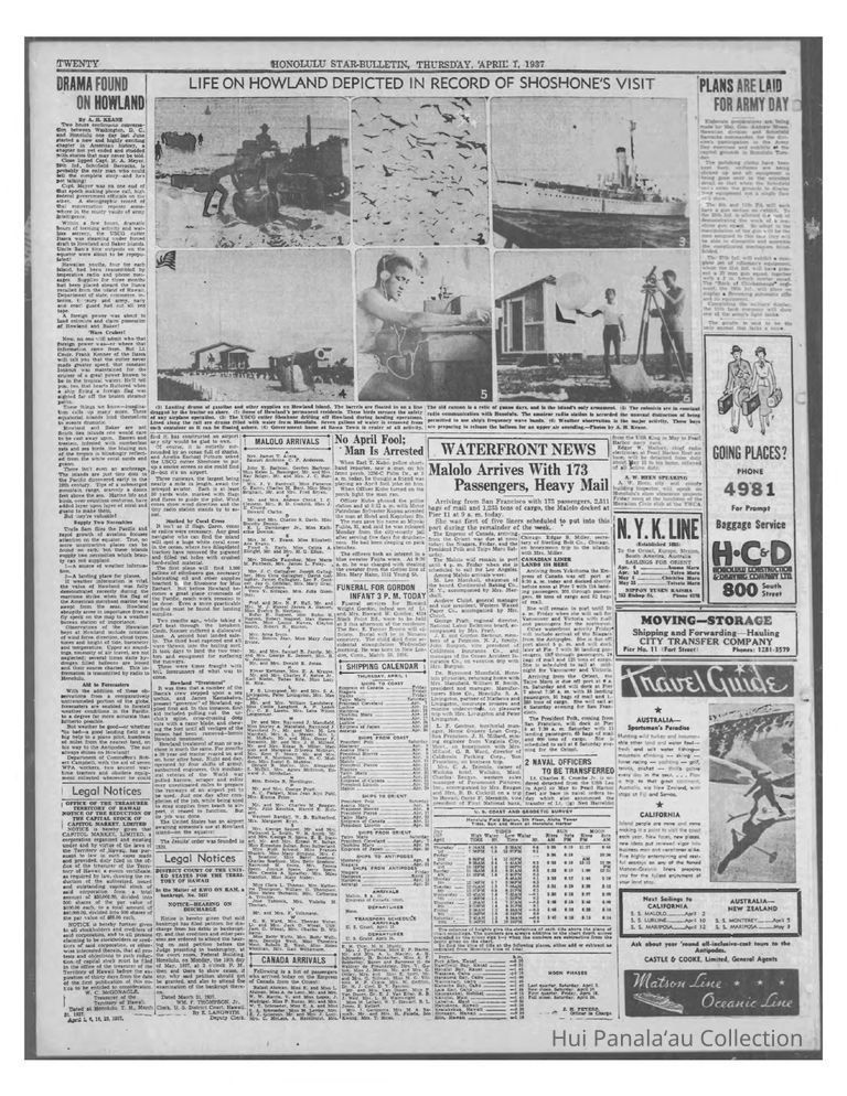 Life On Howland Depicted In Record Of ShoShone's Visit picture number 1